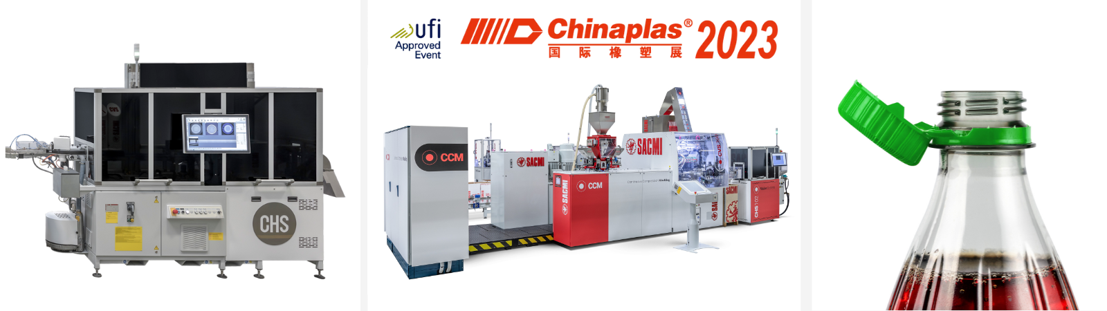 SACMI at Chinaplas 2023: raw material and energy savings, ‘smart vision’ inspection