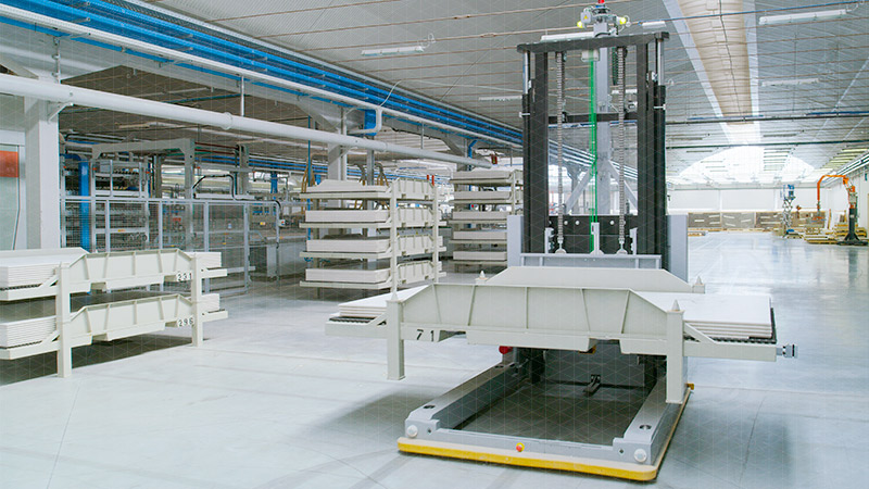 Tiles storage, handling, finishing, cutting, sorting and packaging